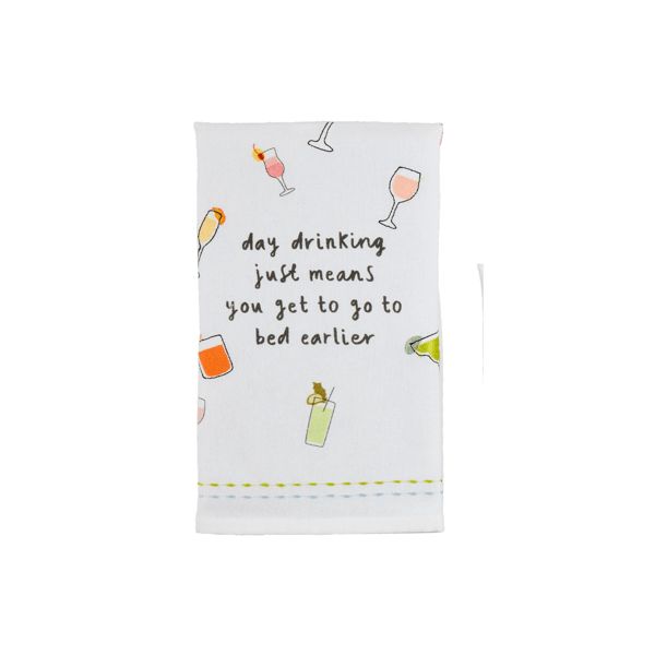 Day Drink Embroidered Towel