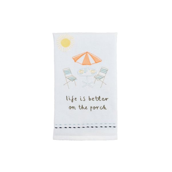 Life Is Better Embroidered Towel