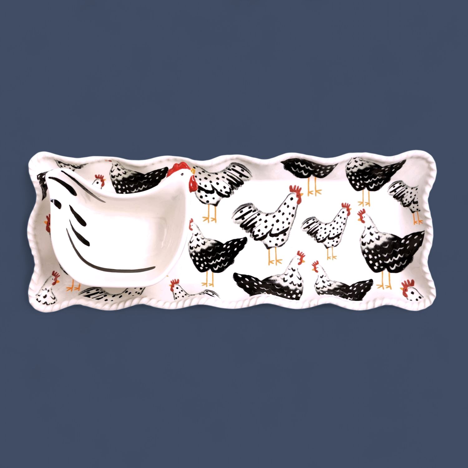 Rooster Tray &amp; Dip Set