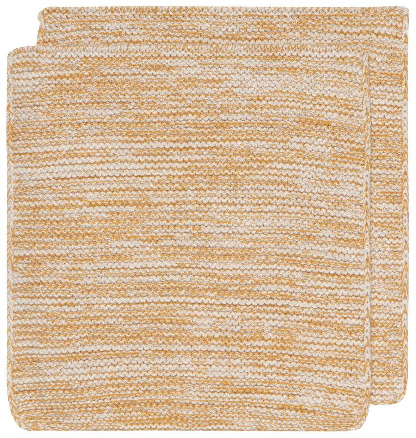 Knit Dishcloths Pack of 2 - Ochre