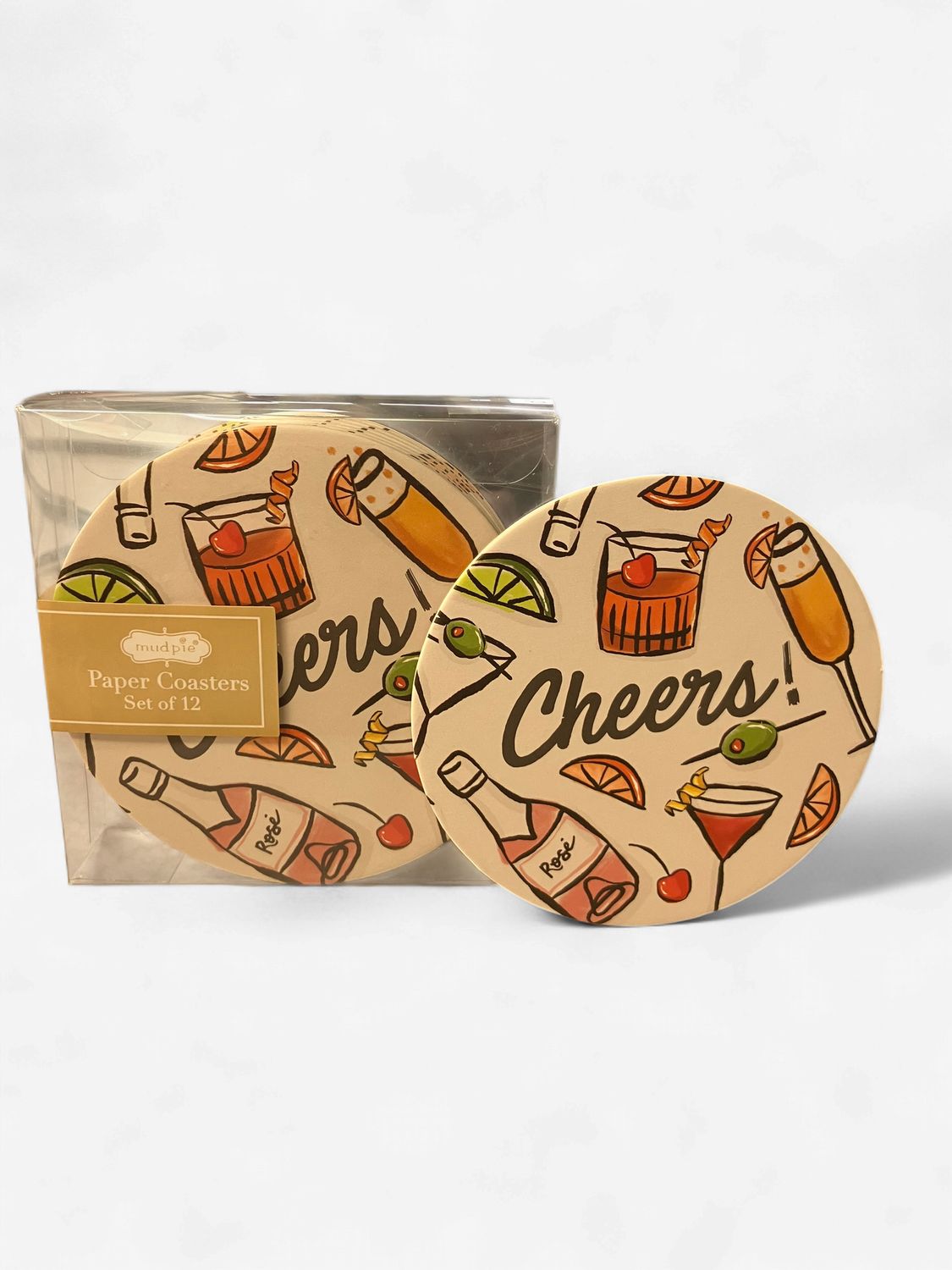 Cheers! Cocktail Print Paper Coaster Set