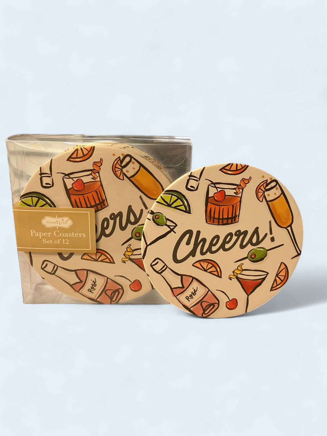 Cheers! Cocktail Print Paper Coaster Set