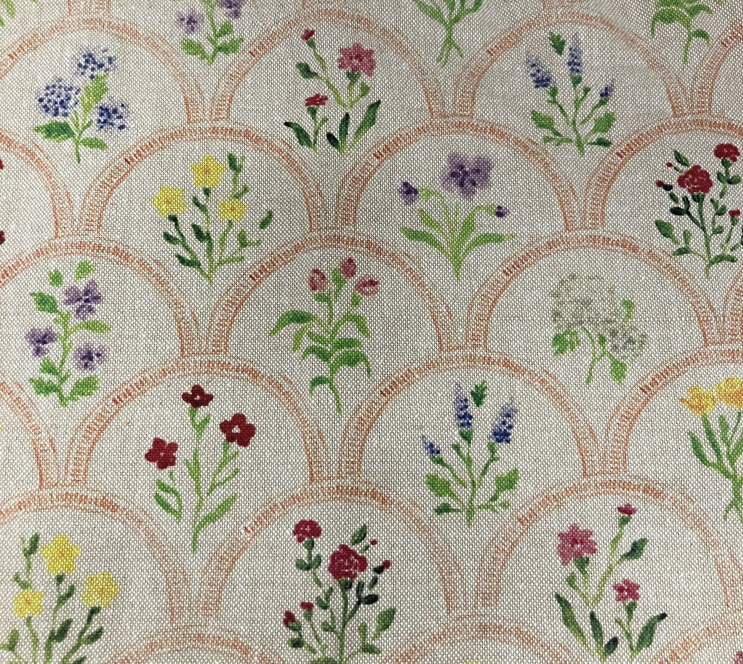 Scallop Chambray Floral Towel