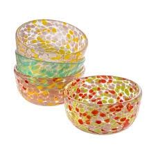 Glass Bowl w/Pattern - 4 styles