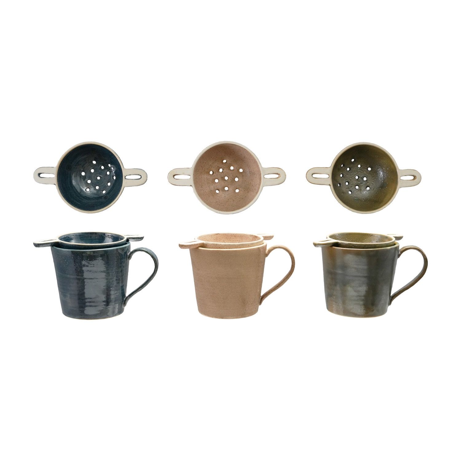 Stonewear Mug with Strainer (3 colors avail.)