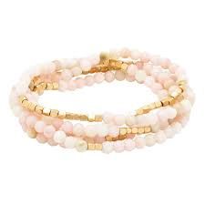 Pink Opal - Stone of Renewal - Wrap Bracelet/Necklace