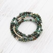 African Turquoise - Stone of Transformation - Wrap Bracelet/Necklace