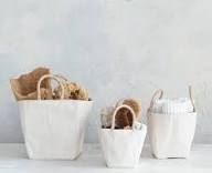 Cotton Canvas Tote With Braided Handles - Large