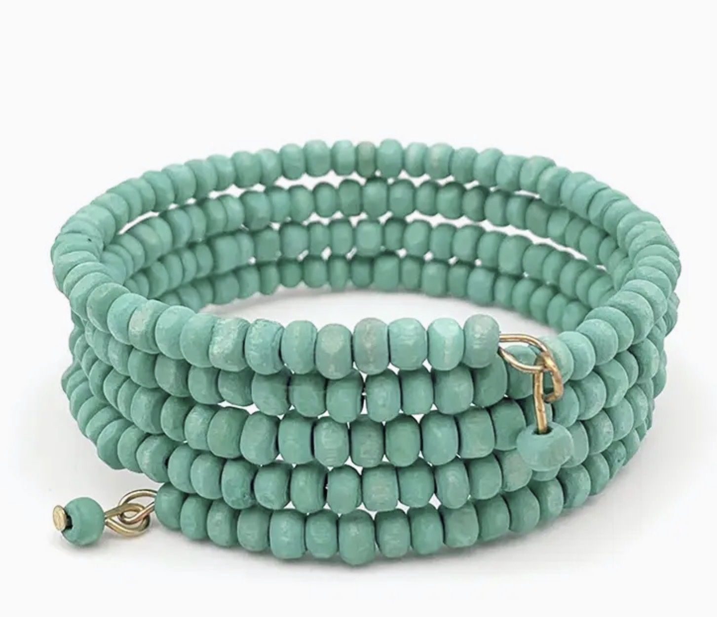 Sachi Chromatic Sea Green Coil Bracelet