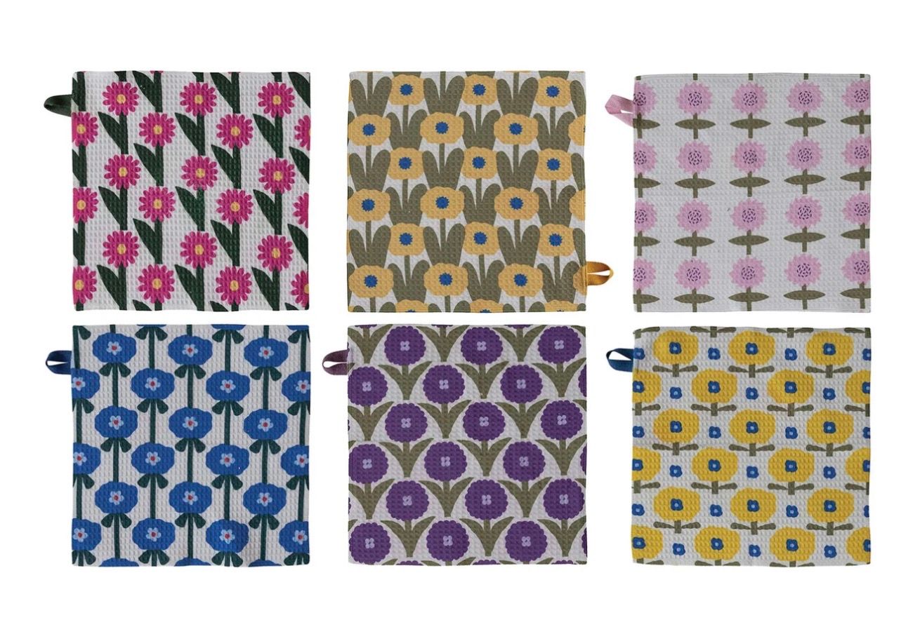 Floral Microfiber Dishcloth