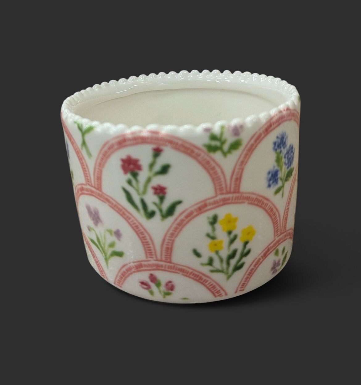 Floral Tidbit Dish - Scallop Pattern