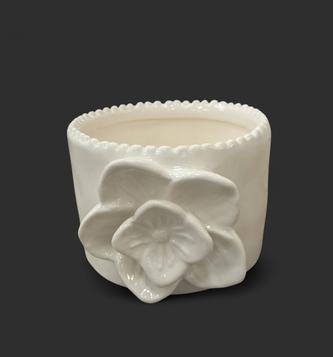 Floral Tidbit Dish - White Flower
