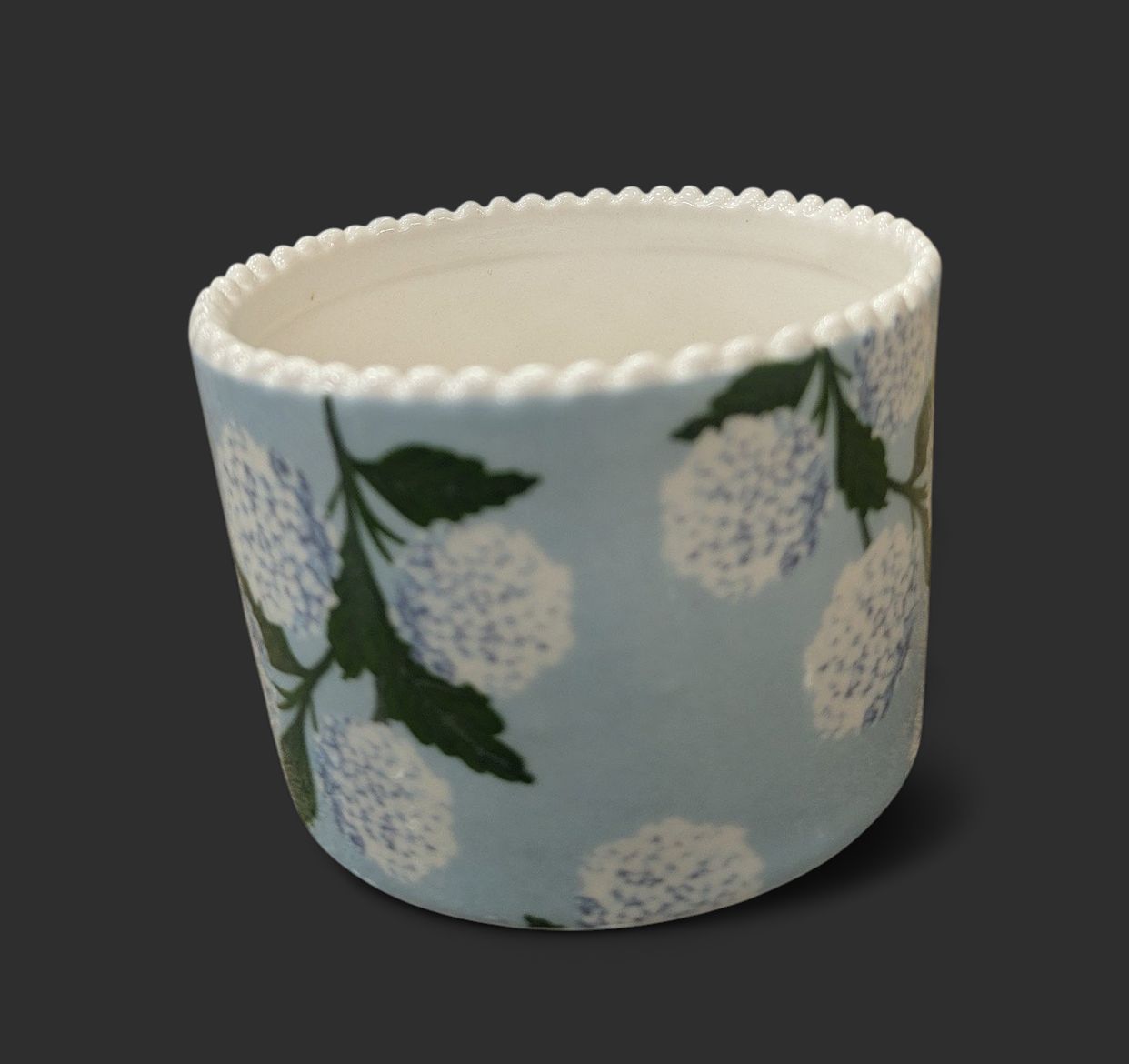 Floral Tidbit Dish - Blue Hydrangea