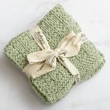 Knitted Dishcloth Set - Sage
