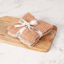 Knitted Dishcloth Set - Terracotta