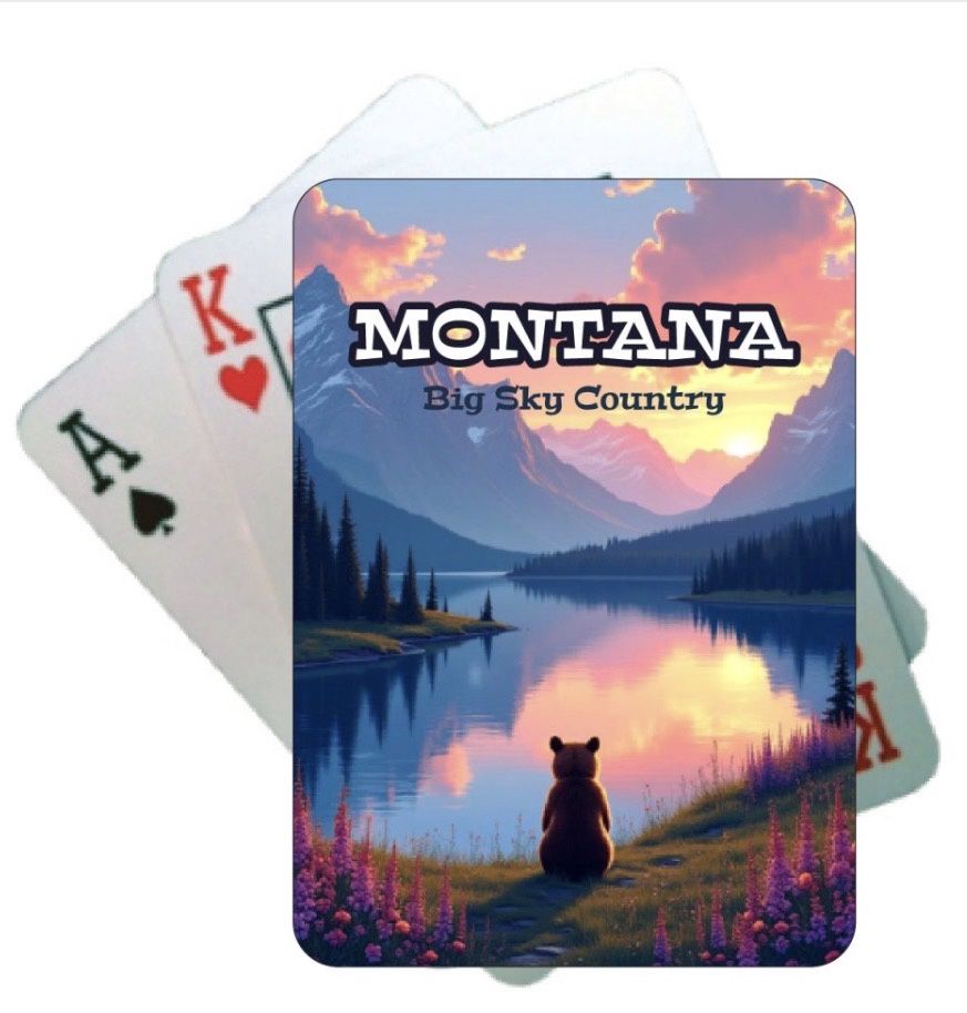 Montana Bear Wildflower  Playing Cards