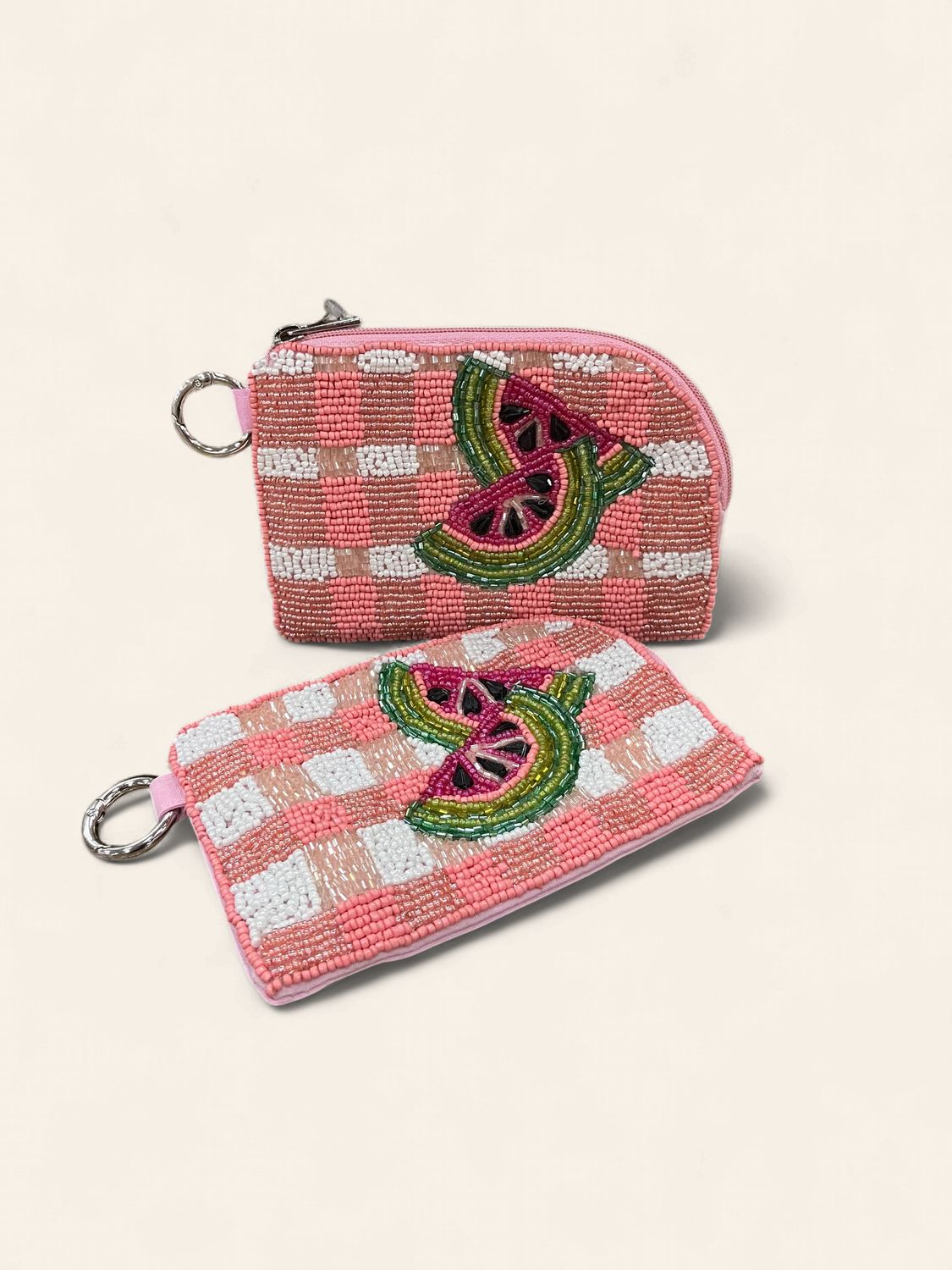 Watermelon Keychain Beaded Pouch