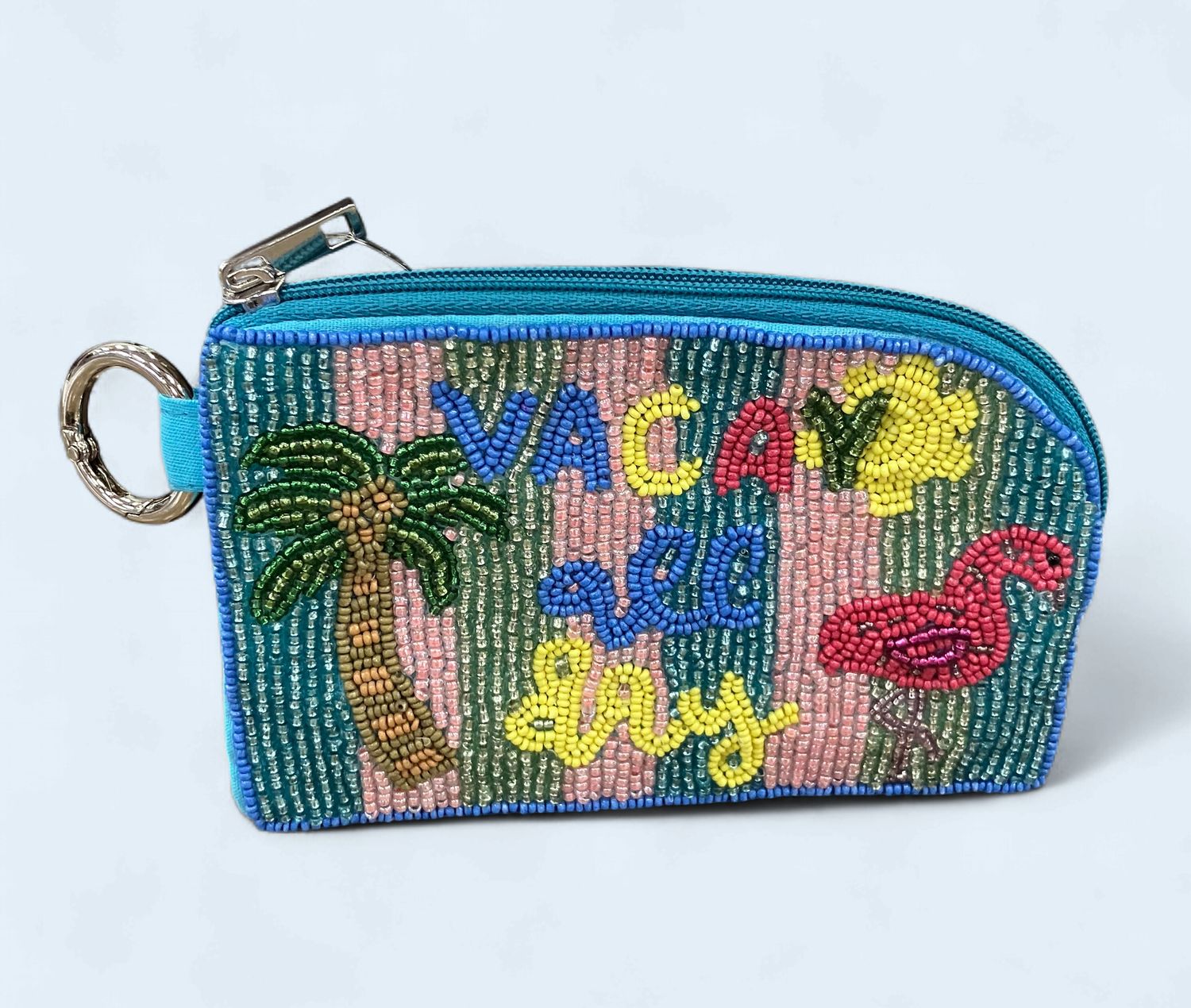 Vacay All Day Beaded Keychain Pouch