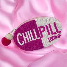 Chill Pill Beaded Pouch