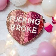 F*cking Broke Beaded Coin Pouch