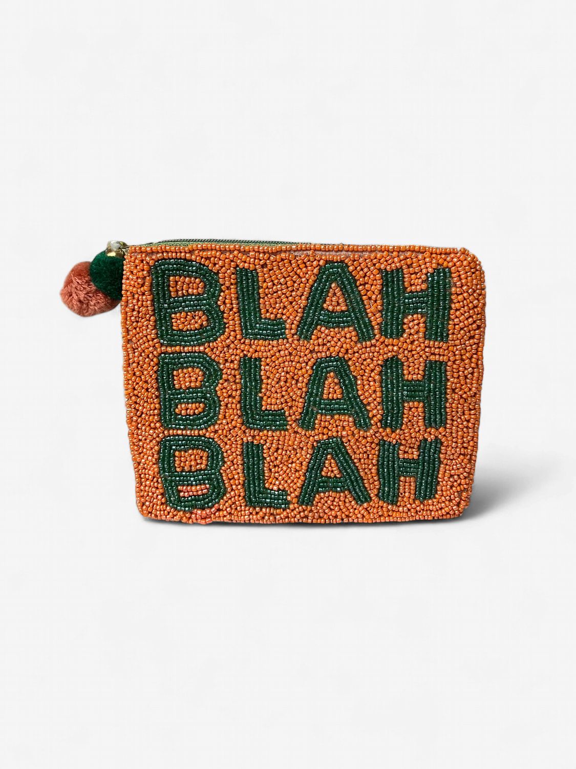 Blah Blah Beaded Coin Pouch