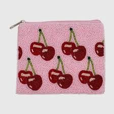 Cherries Beaded Pouch
