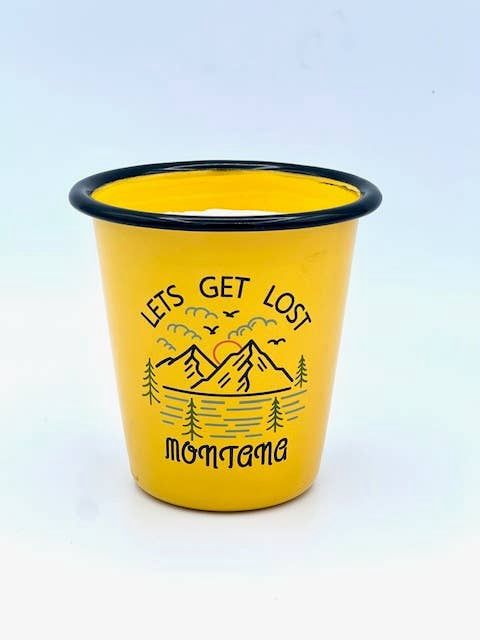Reusable Enamel Cup Candle- Let's Get Lost - Montana