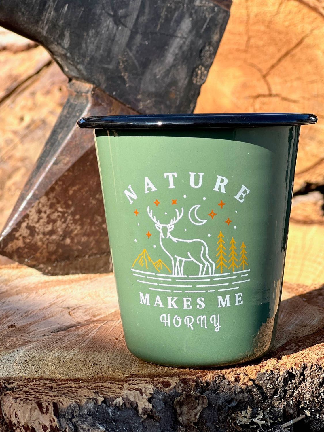 Enamel Cup Non-toxic Scented Candle - Nature Makes Me Horny