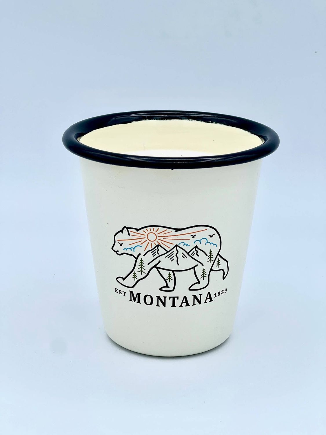 Reusable Enamel Camp Cup Scented Candle - Montana Bear