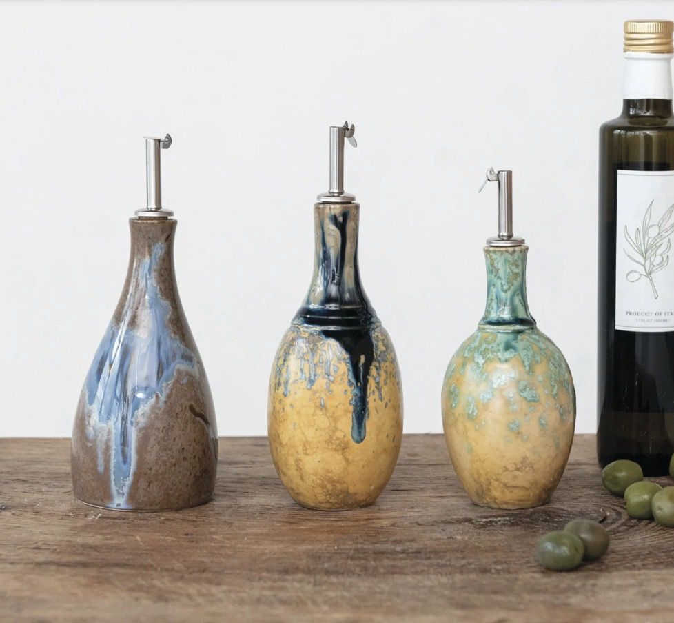 Stoneware Oil Cruet