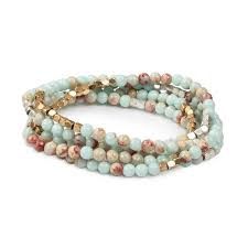 Stone Wrap Bracelet/Necklace - Agalmatolite