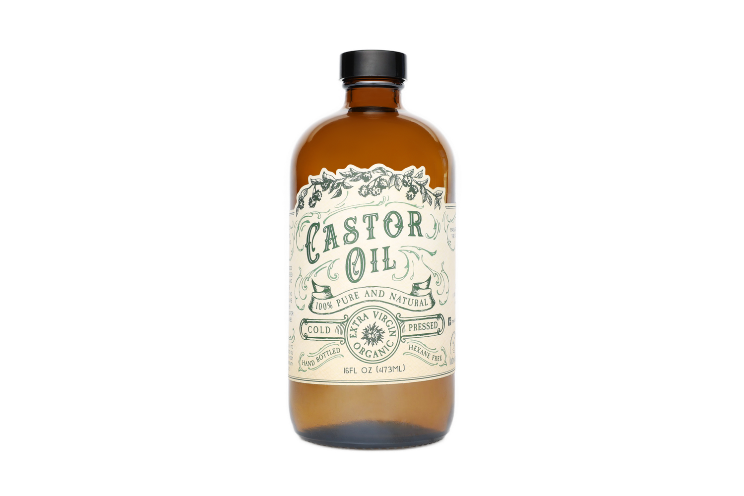 Organic Cold Pressed Hexane Free Castor Oil: 16 oz