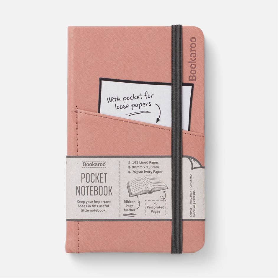 Bookaroo A6 Pocket Notebook: Blush