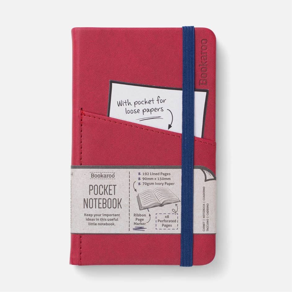 Bookaroo A6 Pocket Notebook: Dark Red