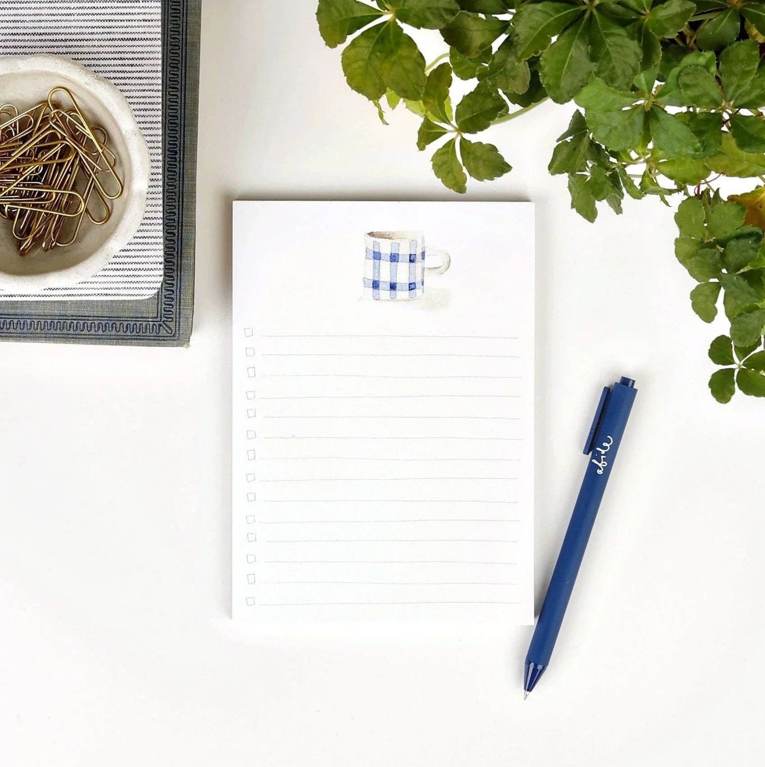 Everyday Checklist Notepad - Gingham Mug
