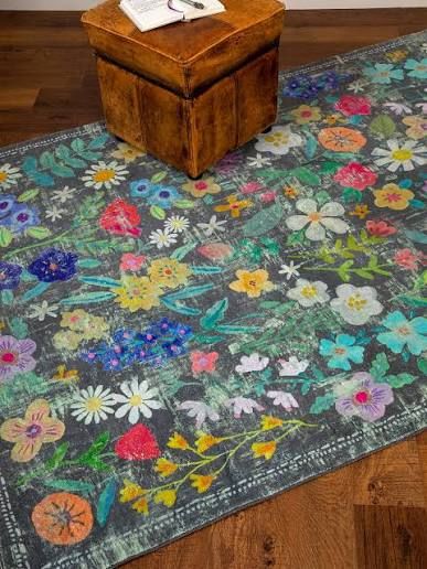 Chenille Rug Wildflower - 5x7