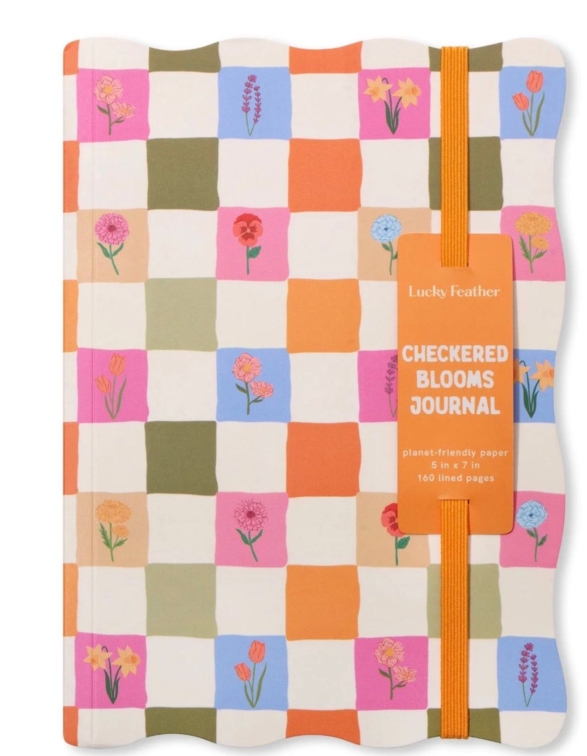 Lucky Feather Journal Checkered Bloom