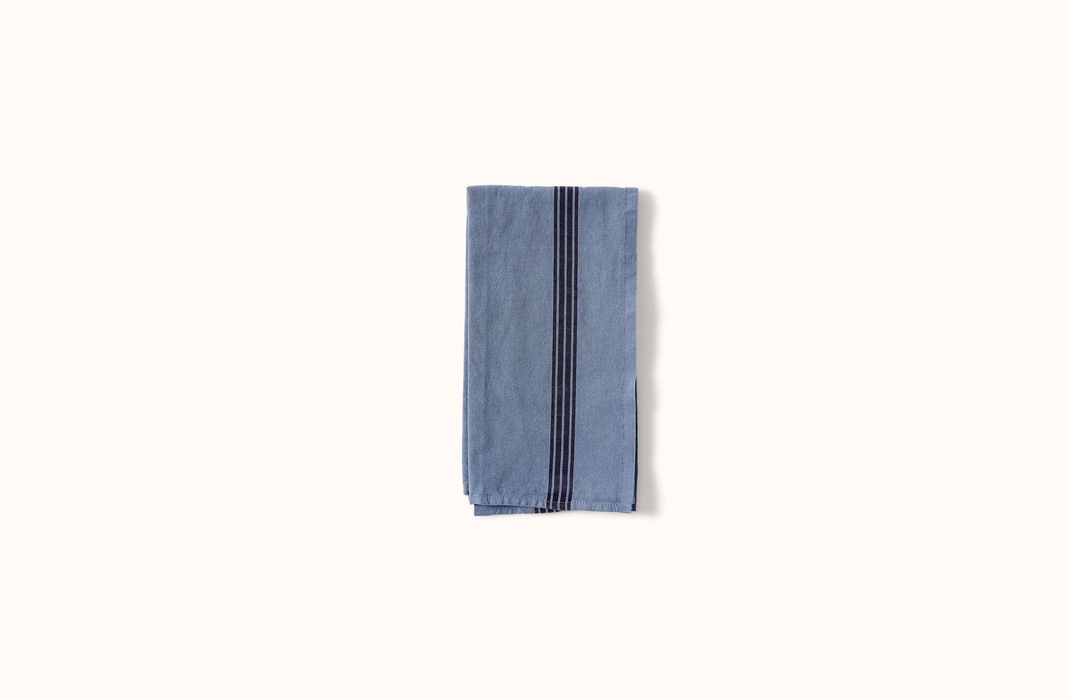CHARVET BLUE AND BLACK PIANO STRIPE LINEN KITCHEN TOWEL