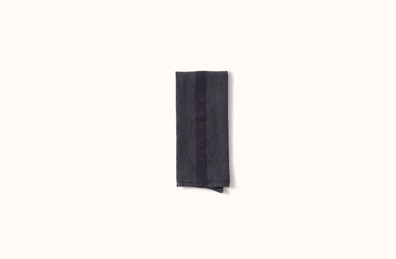 CHARVET CHARCOAL STRIPE LINEN KITCHEN TOWEL