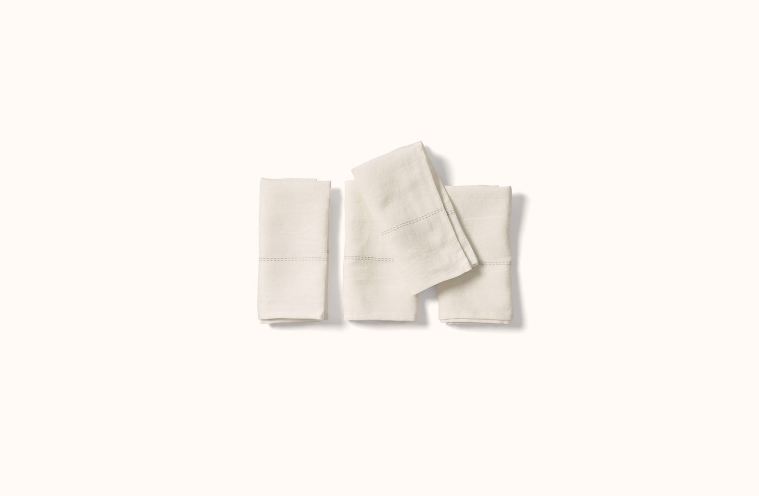 CHARVET WHITE EMBROIDERED STRIPE ON WHITE LINEN NAPKIN