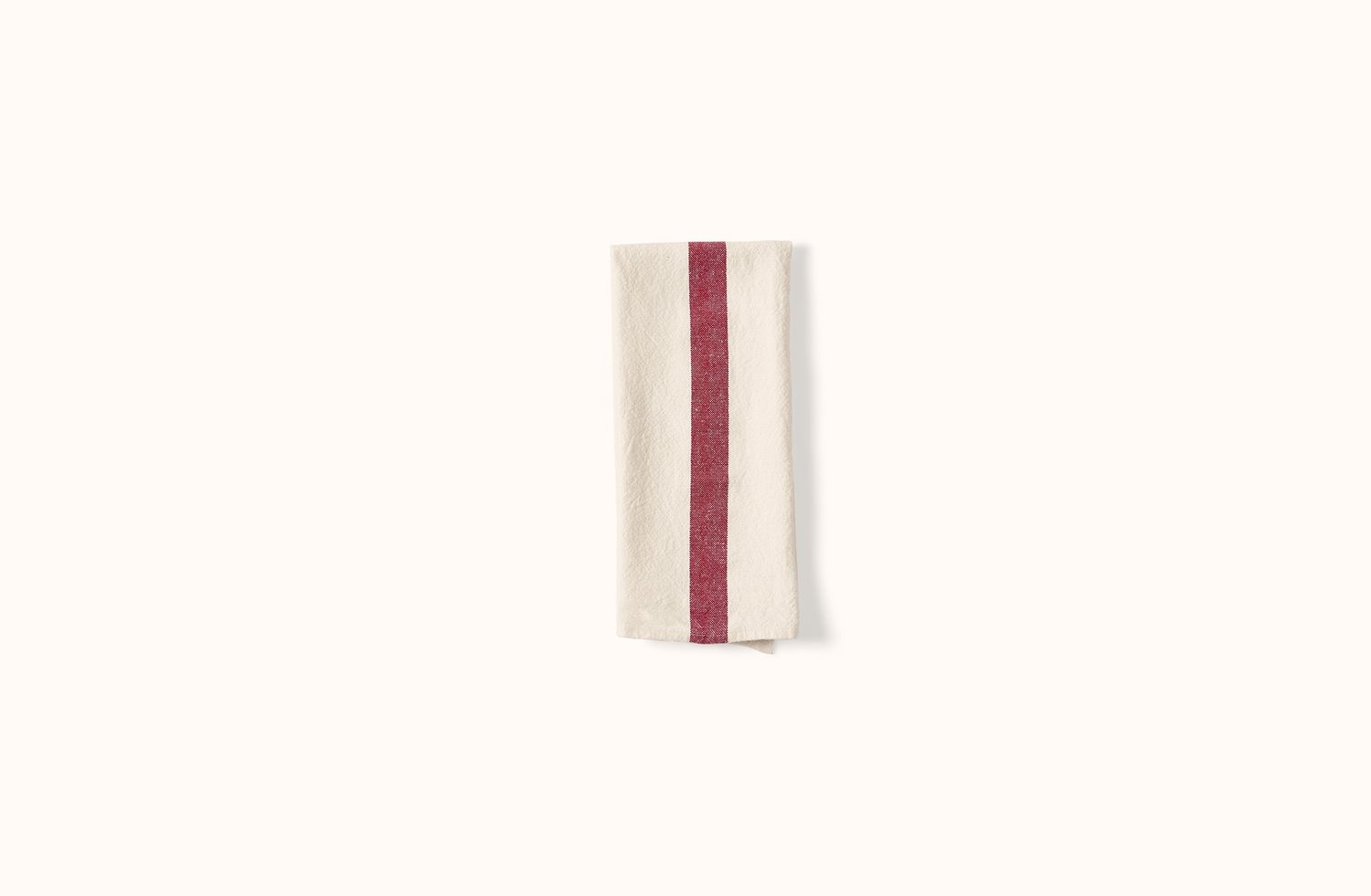 CHARVET WHITE AND RED STRIPE LINEN KITCHEN TOWEL