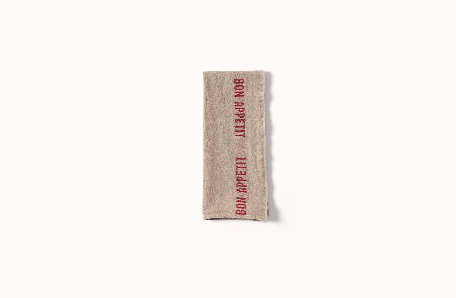 CHARVET NATURAL AND RED BON APPETIT LINEN KITCHEN TOWEL
