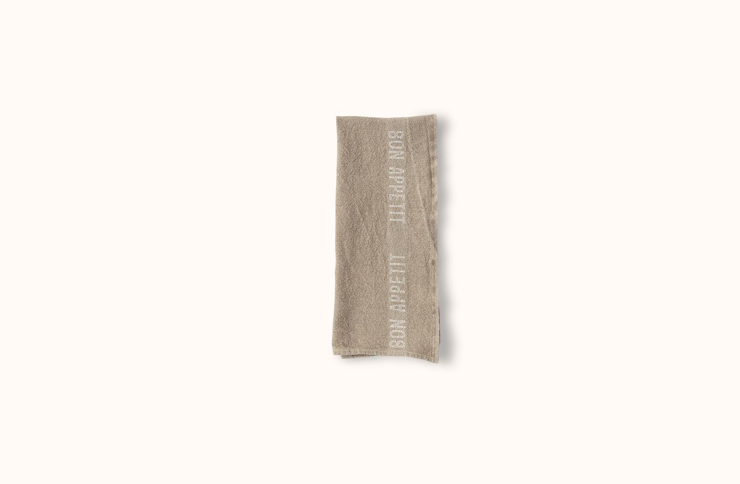 CHARVET NATURAL AND WHITE BON APPETIT LINEN KITCHEN TOWEL