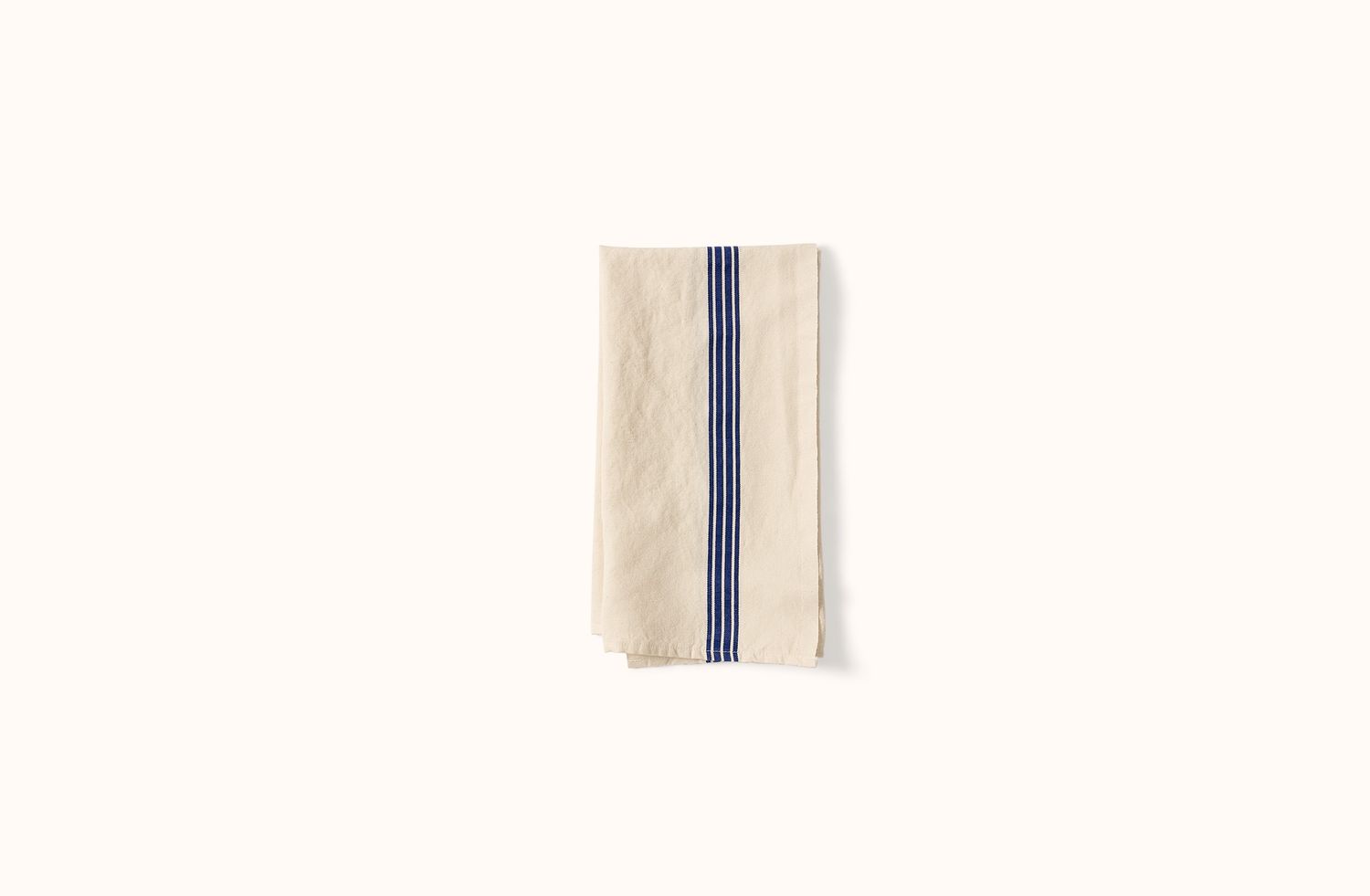 CHARVET WHITE AND BLUE PIANO STRIPE LINEN KITCHEN TOWEL