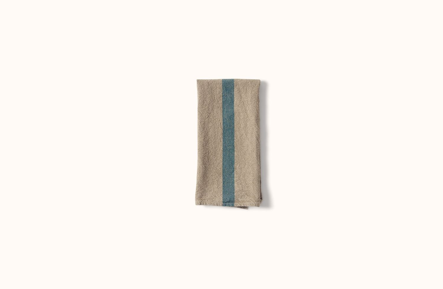 CHARVET NATURAL WITH AQUA STRIPE LINEN KITCHEN TOWEL