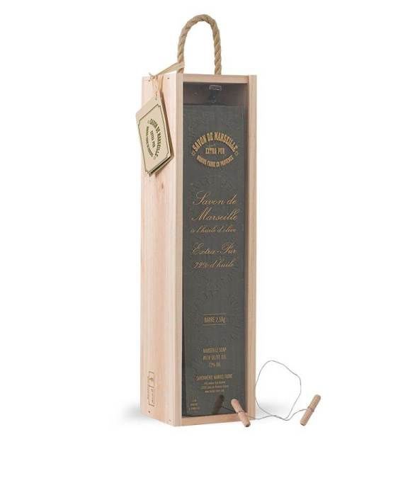 MARIUS FABRE MARSEILLE SOAP BAR IN WOODEN BOX