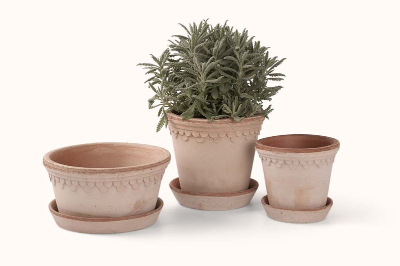 BERGS POTTER ROSA KØBENHAVNER TERRACOTTA POT AND SAUCER