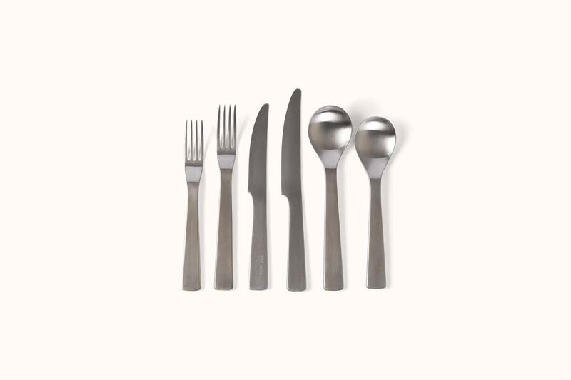 DAVID MELLOR BRUSHED STAINLESS STEEL LONDON 6 PC FLATWARE SET