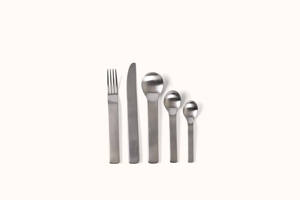 DAVID MELLOR SATIN STAINLESS STEEL 3 SPOON 5 PC MINIMAL SET