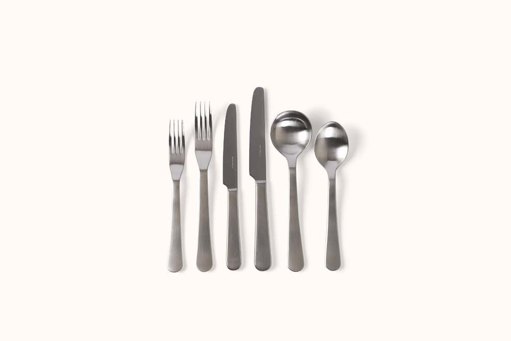 DAVID MELLOR SATIN STAINLESS STEEL CHELSEA  6 PC FLATWARE SET